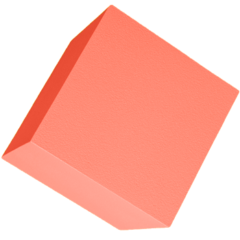 珊瑚色の立方体のイラストレーション