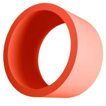 珊瑚色の中空円柱